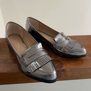 Silver Saks fifth avenue loafers 6 1/2